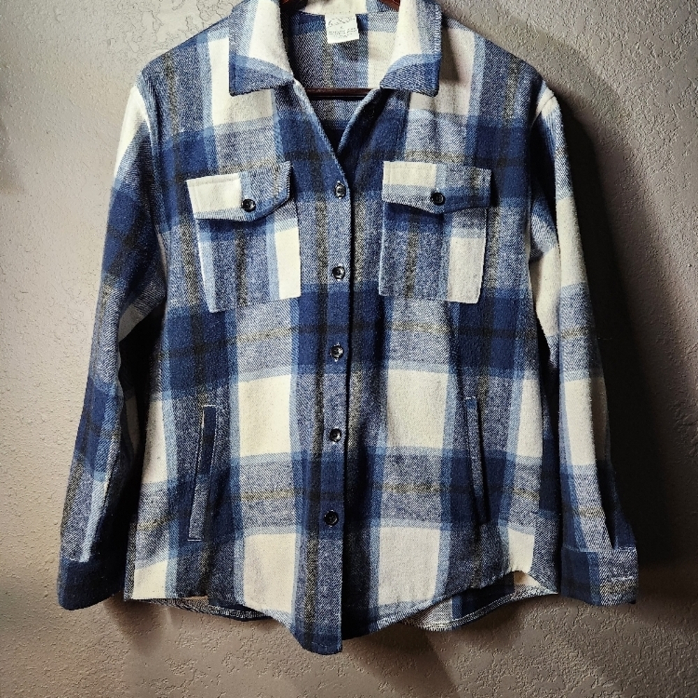 CVG Blue Plaid Button-Up Shacket